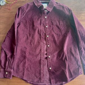 Women’s Burgundy Corduroy Button Up